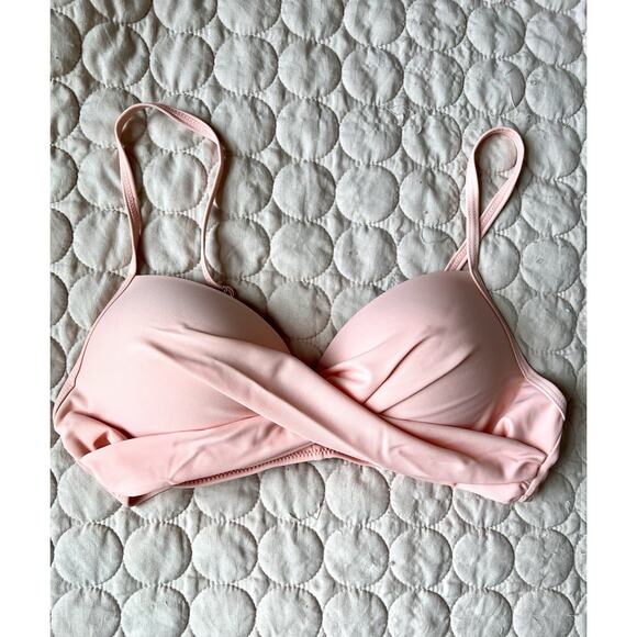 NWT Suuksess sz L Bikini Top Pushup Padded Blue Pink Swimsuit Top - Picture 2 of 9